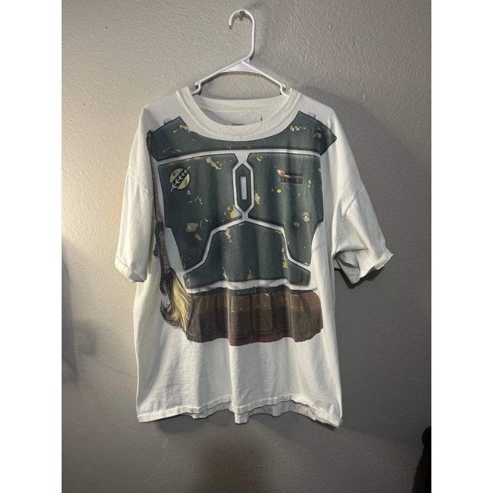 RARE Disney‎ Parks Hanes Beefy T Think Boba Fett Mandalorian Star Wars